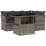Maison Chic Seti vrtnega pohištva - Vrtna garnitura - Vrtni pohištvo set 5-delna z blazinami siv poli ratan, (21814256) | Shoptok.si