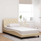  Okvir kreveta s LED-om bez madraca krem 100 x 200 cm od tkanine | shoptok.hr
