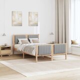  Okvir kreveta s uzglavljem Smeđa i svijetlo siva 120 x 190 cm | shoptok.hr