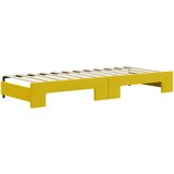 vidaXL Izvlečna dnevna postelja z vzmetnicami rumena 80x200 | Shoptok.si