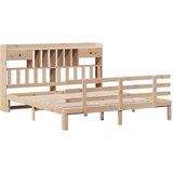 vidaXL Krevet s regalom za knjige bez madraca 180x200 cm od borovine | shoptok.hr