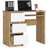 AKORD A-6 Računalniška Miza, Leva Izvedba, Hrast Artisan/Bela, (5000332996) | Shoptok.si