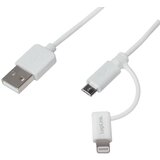 Logilink USB kabel USB 2.0 USB-A vtič\, USB-mikro-B vtič\, Apple Lightning vtič 1.00 m bela, (20415699) | Shoptok.si