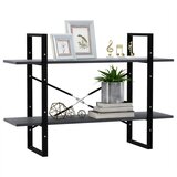 Ormarić za knjige s 2 razine sivi 100 x 30 x 70 cm od borovine | shoptok.hr