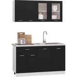  4-dijelni set kuhinjskih ormarića crni od iverice | shoptok.hr