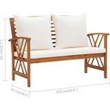  Klupa s jastucima 119 cm od masivnog bagremovog drva | shoptok.hr