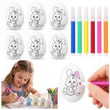  Easter Styrofoam Eggs For Painting Markers Rabbit Pattern C 6pcs | Shoptok.si