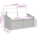  Vrtni kauč Siva 123 x 62 x 69cm poliratan | Eponuda.com