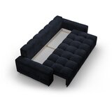 Cosmopolitan Design Temno modra žametna raztegljiva sedežna garnitura s prostorom za shranjevanje 250 cm Wicklow – | Shoptok.si
