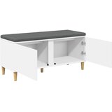  Klupa za hodnik s jastukom s pohranom Bijeli 100 x 38 x 46 cm | shoptok.hr