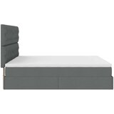 vidaXL Otomanski posteljni okvir z vzmetnicami siv 200x200 cm blago | Shoptok.si