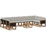 vidaXL Zunanja garnitura za sedenje 11 pcs Naravna in svetlo siva, (5000280582) | Shoptok.si