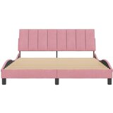  Posteljni okvir z vzglavjem roza 160x200 cm žamet, (21086341) | Shoptok.si