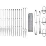 vidaXL šesterokotna ograja 0.8x25 m pocinkano jeklo, ograjni stebri z ostrim koncem 13 kos Ø32 mm 100 cm pocinkano jeklo | Shoptok.si