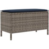  Vrtni otoman Siva i tamnoplava 80 x 38 x 42 cm PE ratan | shoptok.hr