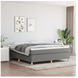  Box spring postelja z vzmetnico temno siva 180x200 cm blago | Shoptok.si