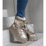 Gemre Golden snow boots on a platform with patent inserts Losta | shoptok.hr