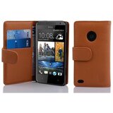 Cadorabo Ohišje, združljivo z HTC Desire 300 v sedlo rjave barve - Zaščitni ovitek iz teksturiranega umetnega usnja in žep za kartice, (20561220) | Shoptok.si