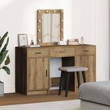 vidaXL 3-delni komplet toaletne mize z LED lučmi iz umetnega hrasta, (22054950) | Shoptok.si