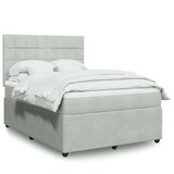 vidaXL Box spring postelja z vzmetnico svetlo siv 140x190 cm žamet | Shoptok.si