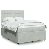 vidaXL Krevet s oprugama i madracem svjetlosivi 140x190 cm baršunasti | shoptok.hr