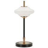 Mauro Ferretti Bijela/crna stolna lampa sa staklenim sjenilom (visina 46 cm) Vintage – Cijene