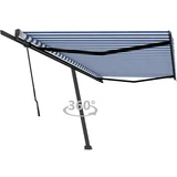 vidaXL Prostostoječa ročno zložljiva tenda 500x350 cm modra/bela, (20966398)