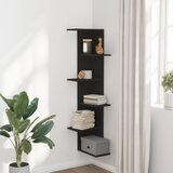  Kutna zidna polica crna 36,5x36,5x140 cm konstruirano drvo | shoptok.hr