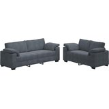 Dvodijelni set sofa s jastucima, tamno sivi baršun | Eponuda.com