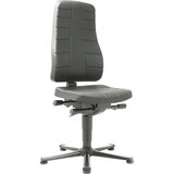 bimos Vrtljivi delovni stol All-in-One, s talnimi drsniki, črna PU pena | Shoptok.si