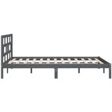  Posteljni okvir siv iz trdnega lesa 135x190 cm 4FT6, (20645086) | Shoptok.si