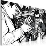  Slika - Jazz concert on the background of New York skyscrapers 120x80 Cijene