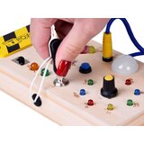  Drvena Montessori ploča s prekidačima i LED svjetlima, 20 cm | shoptok.hr