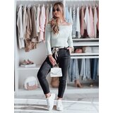 DStreet Spodnie damskie materiałowe chinosy z paskiem ROSSALI czarne UY2295 | Shoptok.si