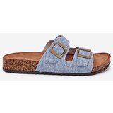 EVENTO Women's Slippers On Cork Platform With Buckles Light Denim Vesina | ePonuda.com