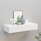 vidaXL Stenska polica s predalom bela 60x23,5x10 cm mediapan Cene