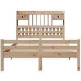 vidaXL Krevet s regalom za knjige bez madraca 135x190 cm od borovine | shoptok.hr