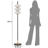 Mauro Ferretti Bela/črna stoječa svetilka s steklenim senčilom (višina 168 cm) Vintage – | Shoptok.si
