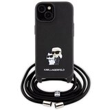 Karl Lagerfeld Ovitek KLHCP15SSALCPSK, Iphone 15, črn s paščkom, (20844940) Cene
