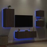 Maison Chic 4 kosi stenskih TV omaric - TV enot z LED lučkami rjavi hrast, (21699956) | Shoptok.si