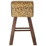  Tabure DKD Home Decor Crna Drvo Smeđa Koža (43 x 35 x 75 cm) | shoptok.hr