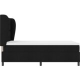  Postelja s pomičnim dnom in vzmetnico v črni barvi, 160x200 cm, tkanina, (22051255) | Shoptok.si