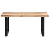  Zidna polica za umivaonik od čelika i masivnog bagremovog drva Smeđa 60 x 60 x 2 cm | Shoptok.si