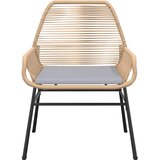  3-dijelni vrtni blagovaonski set s jastucima poliratan i staklo Smeđa 80 x 80 x 74 cm | shoptok.hr