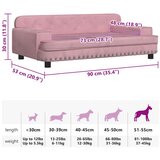  Krevet za pse ružičasti 90 x 53 x 30 cm baršunasti | shoptok.hr