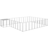 vidaXL Pasji boks srebrn 25,41 m² jeklo | Shoptok.si