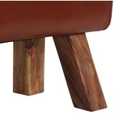 vidaXL Starinska telovadna klop z ročaji pravo kozje usnje | Shoptok.si