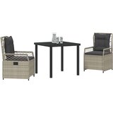  Vrtni set za objed 3 pcs Svijetlo siva poliratan | shoptok.hr