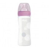 Chicco wb staklena flašica 240ml, silikon, roze | ePonuda.com