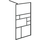 Pregrada za tuš s prozornim ESG steklom 90x195 cm črna, (20684044) | Shoptok.si